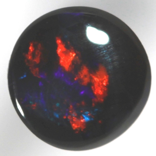 SOLID BLACK OPAL Sparkling bright red, blue and magenta